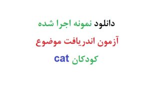 دانلود نمونه اجرا شده آزمون اندریافت موضوع کودکان cat