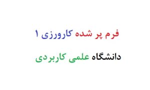 فرم پر شده کارورزی 1 دانشگاه علمی کاربردی