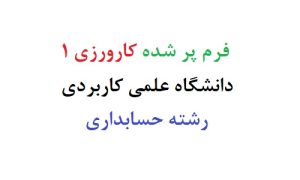 فرم پر شده کارورزی 1 دانشگاه علمی کاربردی رشته حسابداری