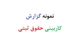 نمونه گزارش کاربینی حقوق ثبتی