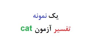 یک نمونه تفسیر ازمون cat