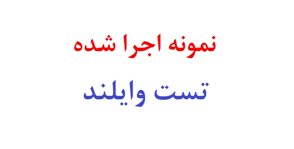 نمونه اجرا شده تست وایلند